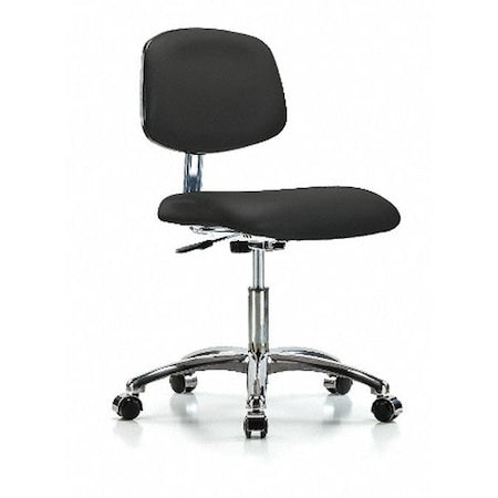 Clean Room Chair Ergonomic Chair, 18-1/2" to 23-3/4" Height, Vinyl, Black