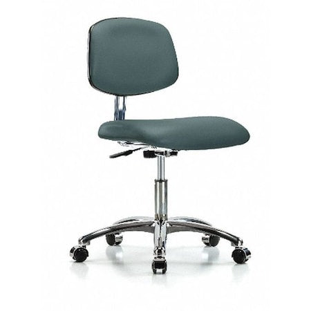Clean Room Chair Ergonomic Chair, 18-1/2" to 23-3/4" Height, Vinyl, Colonial Blue