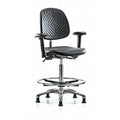 Clean Room Chair Ergonomic Chair, Adjustable Arms, 24-1/2" to 34-3/4" Height, Polyurethane, Black