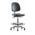 Clean Room Chair Ergonomic Chair, No Arms, 24-1/2" to 34-3/4" Height, Polyurethane, Black