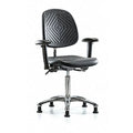 Clean Room Chair Ergonomic Chair, Adjustable Arms, 20-1/4" to 28" Height, Polyurethane, Black