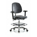 Clean Room Chair Ergonomic Chair, Adjustable Arms, 20-1/4" to 28" Height, Polyurethane, Black