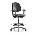Clean Room Chair Ergonomic Chair, Adjustable Arms, 24-1/2" to 34-3/4" Height, Polyurethane, Black