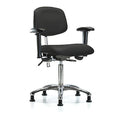 Clean Room Chair Ergonomic Chair, Adjustable Arms, 21-1/2" to 29" Height, Vinyl, Black
