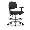 Clean Room Chair Ergonomic Chair, Adjustable Arms, 21-1/2" to 29" Height, Vinyl, Black