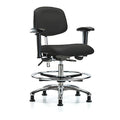 Clean Room Chair Ergonomic Chair, Adjustable Arms, 21-1/2" to 29" Height, Vinyl, Black
