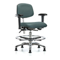 Clean Room Chair Ergonomic Chair, Adjustable Arms, 21-1/2" to 29" Height, Vinyl, Colonial Blue
