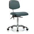 Clean Room Chair Ergonomic Chair, No Arms, 21-1/2" to 29" Height, Vinyl, Colonial Blue