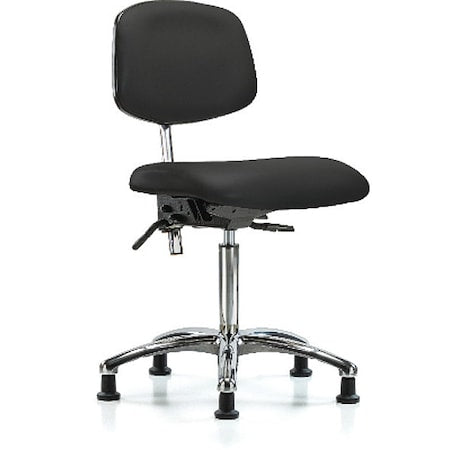 Clean Room Chair Ergonomic Chair, No Arms, 21-1/2" to 29" Height, Vinyl, Black