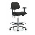 Clean Room Chair Ergonomic Chair, Adjustable Arms, 26-1/4" to 36" Height, Vinyl, Black
