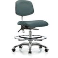 Clean Room Chair Ergonomic Chair, No Arms, 21-1/2" to 29" Height, Vinyl, Colonial Blue
