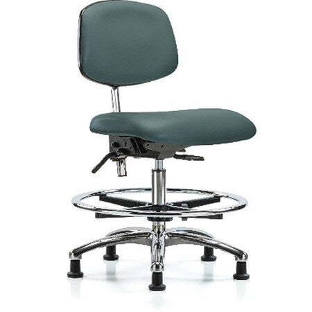 Clean Room Chair Ergonomic Chair, No Arms, 21-1/2" to 29" Height, Vinyl, Colonial Blue