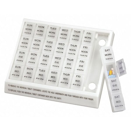 Pill Organizer, 10 3/8 in L x 8 1/2 in W x 1 1/8 in H