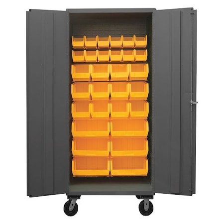 Heavy Duty Bin Cabinet, 36 in W, 80 in H, 24"" D, 30 Bins