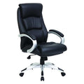 Executive Chair, Leather Black, Height 43-1/4" to 46-1/4"