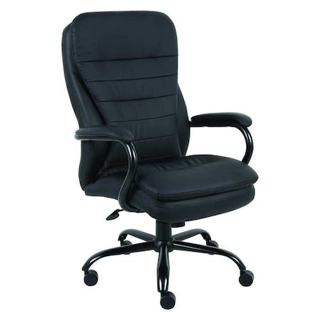 Desk Chair Desk Chair, Fixed Arms, 19-1/4" to 22-1/4" Height, Vinyl, Black