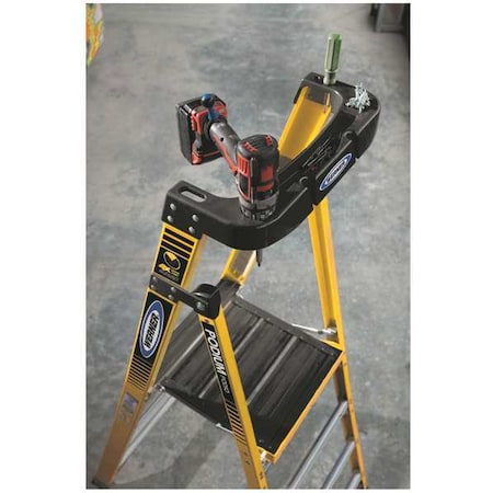 Podium Stepladder, 3 ft, Fiberglass, 375 lb