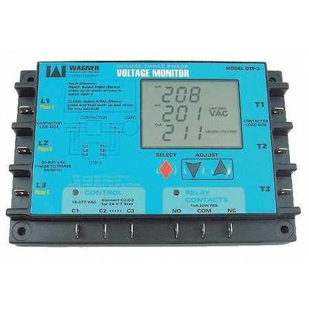 Line Voltage Monitor, 3 Phase, 0 to 12min