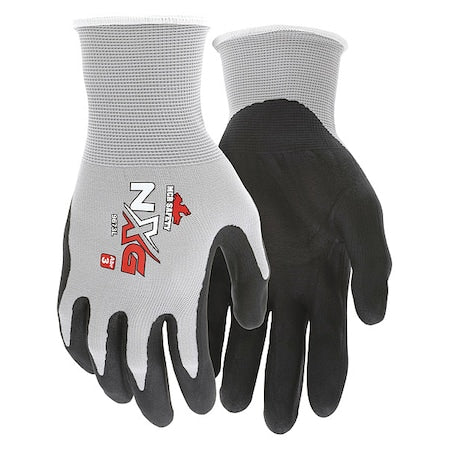 Coated Gloves, Foam Nitrile, Foam, Palm, 3 Abrasion Level, Gray, S (7) 1 PR