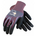 Coated Gloves, Foam Nitrile, Foam, 3/4 Dip, 3 Abrasion Level, Purple, S 12 PK