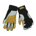 TrueFit Mechanics Gloves, Goatskin/Spandex, Clute Cut, Hook and Loop Closure, Pearl/Gold, XL, PR