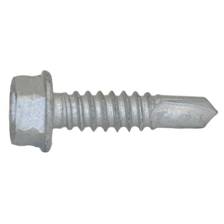 Self-Drilling Screw, 1/4" x 1 in, Climaseal Steel Flange Hex Head External Hex Drive, 250 PK
