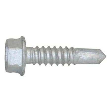 Self-Drilling Screw, 1/4" x 1 in, Climaseal Steel Flange Hex Head External Hex Drive, 250 PK