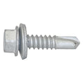 Self-Drilling Screw, 1/4" x 1 in, Climaseal Steel Flange Hex Head External Hex Drive, 250 PK