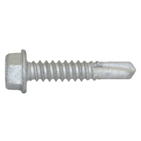 Self-Drilling Screw, 1/4" x 1-1/4 in, Climaseal Steel Flange Hex Head External Hex Drive, 250 PK