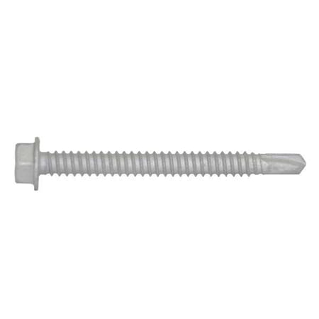 Self-Drilling Screw, 1/4" x 2-1/2 in, Climaseal Steel Flange Hex Head External Hex Drive, 100 PK