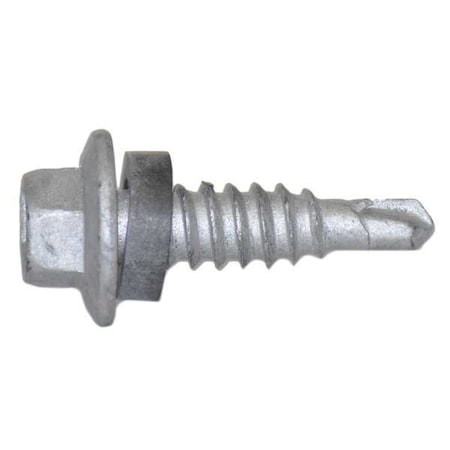 Self-Drilling Screw, 1/4" x 7/8 in, Climaseal Steel Flange Hex Head External Hex Drive, 500 PK