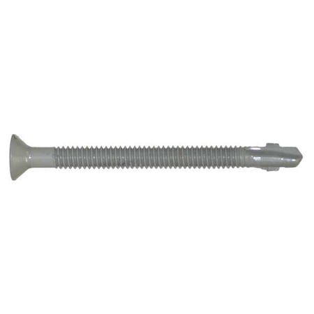 Self-Drilling Screw, 1/4" x 3 in, Climaseal Steel Flat Head Phillips Drive, 100 PK
