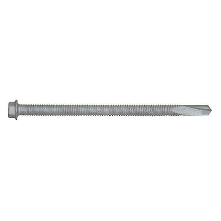 Self-Drilling Screw, 1/4" x 4 in, Climaseal Steel Flange Hex Head External Hex Drive, 50 PK