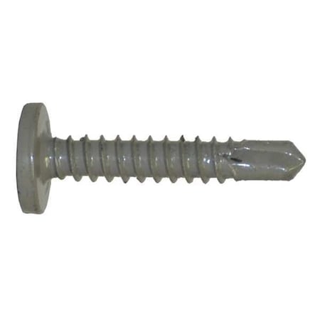 Self-Drilling Screw, #10 x 1 in, Gray Spex Steel Pan Head Combination Phillips/Square Drive, 500 PK