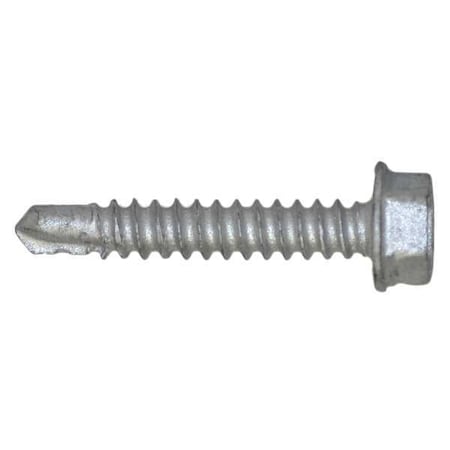 Self-Drilling Screw, #10 x 1-1/4 in, Climaseal Steel Flange Hex Head External Hex Drive, 500 PK