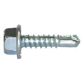 Self-Drilling Screw, #10 x 3/4 in, Zinc Plated Steel Flange Hex Head External Hex Drive, 500 PK