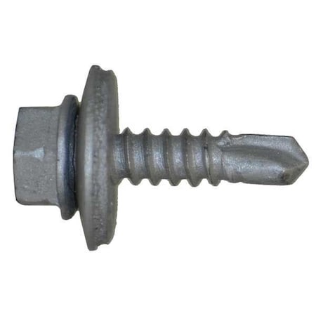 Self-Drilling Screw, #10 x 3/4 in, Climaseal Steel Flange Hex Head External Hex Drive, 500 PK