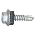 Self-Drilling Screw, #10 x 3/4 in, Climaseal Steel Flange Hex Head Hex Drive, 500 PK