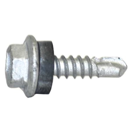 Self-Drilling Screw, #10 x 3/4 in, Climaseal Steel Flange Hex Head Hex Drive, 500 PK