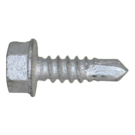 Self-Drilling Screw, #10 x 5/8 in, Climaseal Steel Flange Hex Head Hex Drive, 500 PK