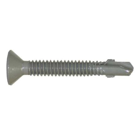 Self-Drilling Screw, #10 x 1-7/16 in, Climaseal Steel Flat Head Phillips Drive, 500 PK