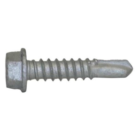 Self-Drilling Screw, #12 x 1 in, Climaseal Steel Flange Hex Head External Hex Drive, 500 PK