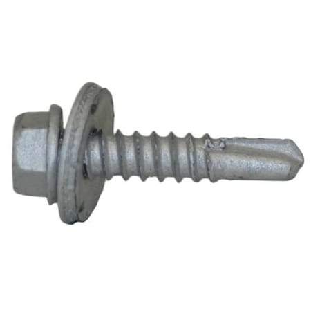 Self-Drilling Screw, #12 x 1 in, Climaseal Steel Flange Hex Head External Hex Drive, 250 PK