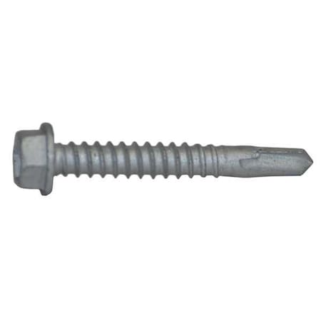 Self-Drilling Screw, #12 x 1-1/2 in, Climaseal Steel Flange Hex Head External Hex Drive, 250 PK