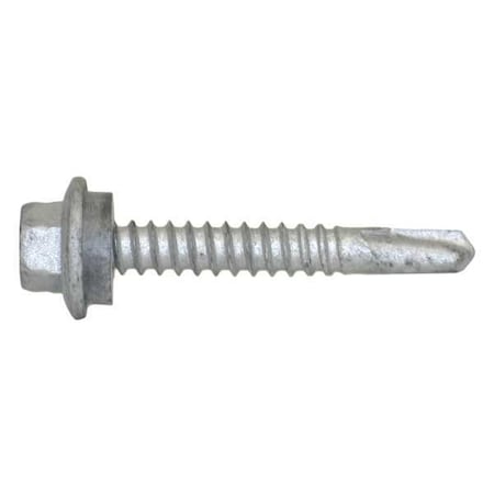 Self-Drilling Screw, #12 x 1-1/2 in, Climaseal Steel Flange Hex Head External Hex Drive, 250 PK