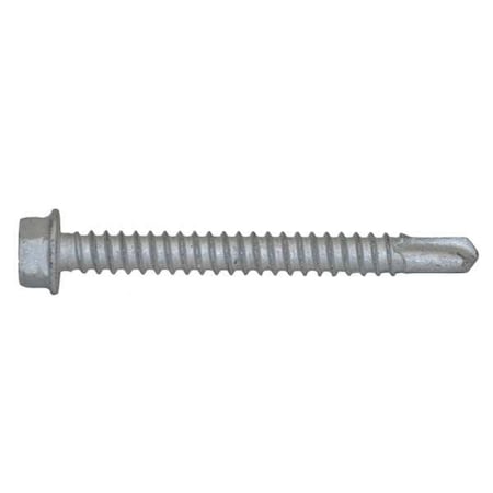 Self-Drilling Screw, #12 x 2 in, Climaseal Steel Flange Hex Head External Hex Drive, 250 PK