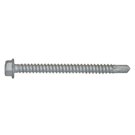 Self-Drilling Screw, #12 x 2-1/2 in, Climaseal Steel Flange Hex Head External Hex Drive, 100 PK