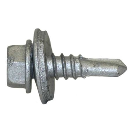 Self-Drilling Screw, #12 x 3/4 in, Climaseal Steel Flange Hex Head External Hex Drive, 500 PK