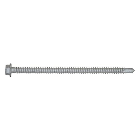 Self-Drilling Screw, #12 x 4 in, Climaseal Steel Flange Hex Head External Hex Drive, 50 PK