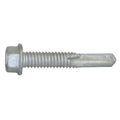 Self-Drilling Screw, No 12 x 1-1/4 in, Climaseal Steel Flange Hex Head External Hex Drive, 500 PK